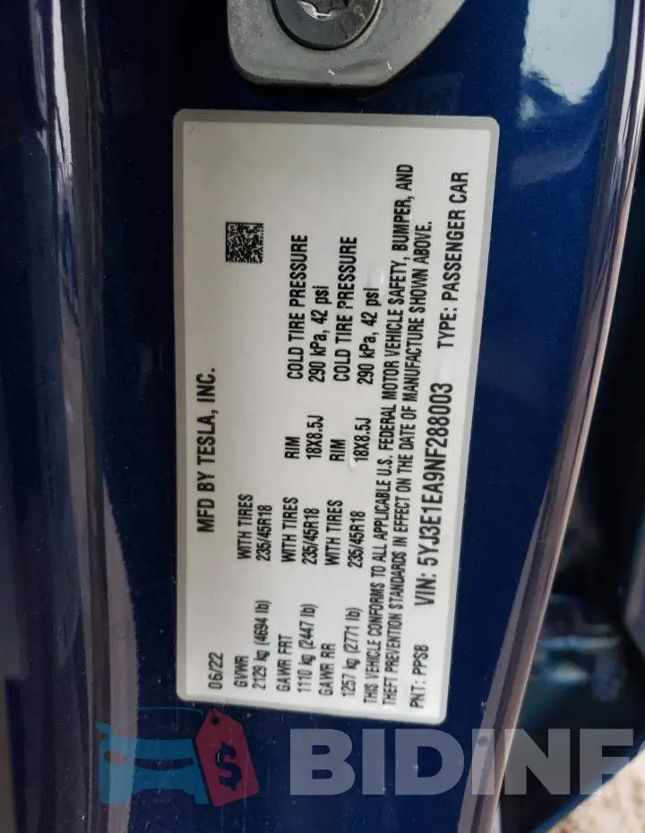 5YJ3E1EA9NF288003 Photo# 12