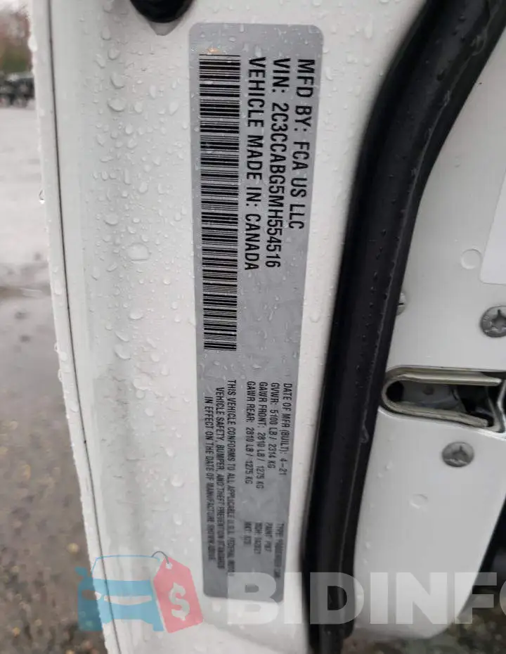 2C3CCABG5MH554516 Photo# 12
