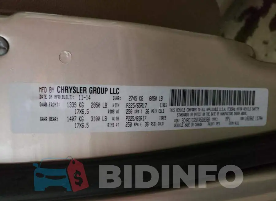 2C4RC1CG5FR528368 Photo# 13
