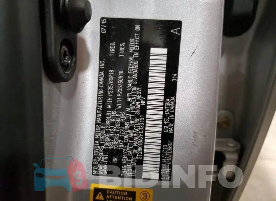 2T2BK1BA7FC333191 Photo# 13