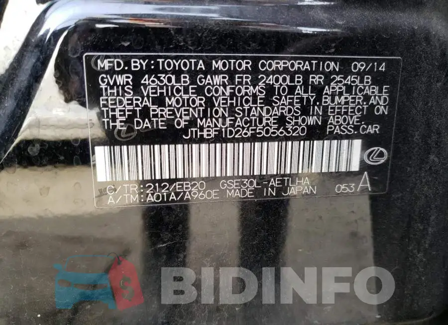 JTHBF1D26F5056320 Photo# 12
