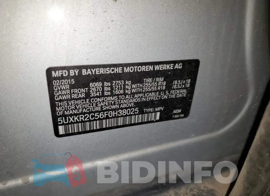 5UXKR2C56F0H38025 Photo# 12