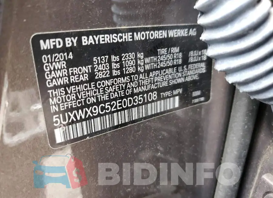 5UXWX9C52E0D35108 Photo# 12