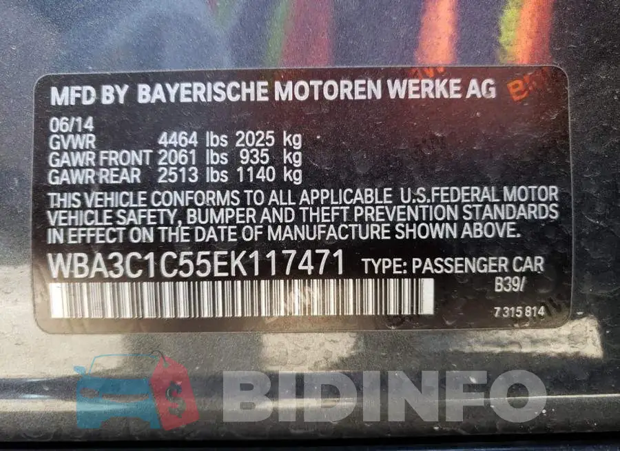 WBA3C1C55EK117471 Photo# 13