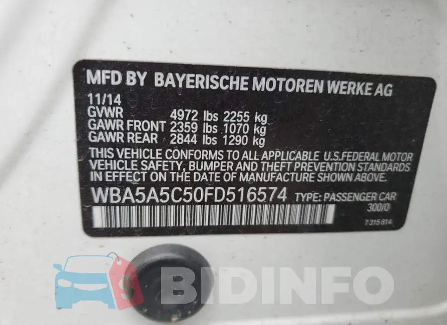 WBA5A5C50FD516574 Photo# 13