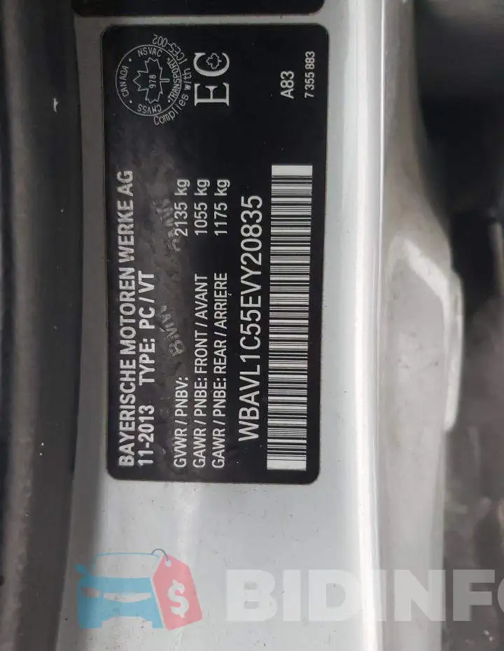 WBAVL1C55EVY20835 Photo# 12