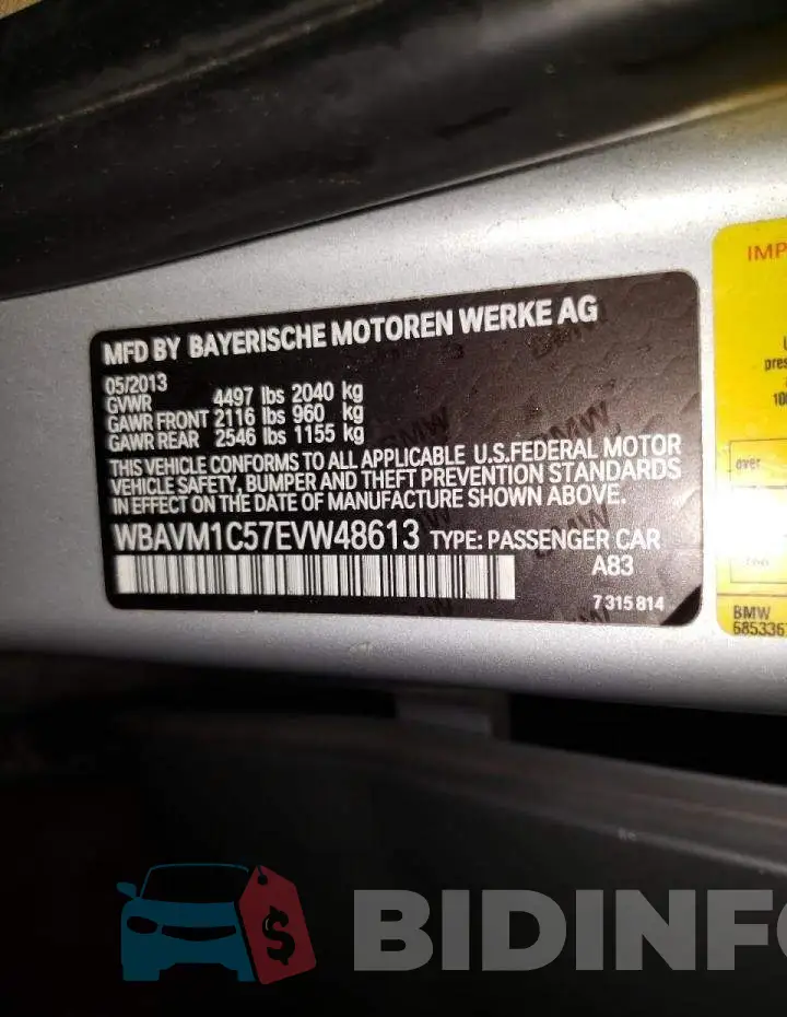 WBAVM1C57EVW48613 Photo# 12