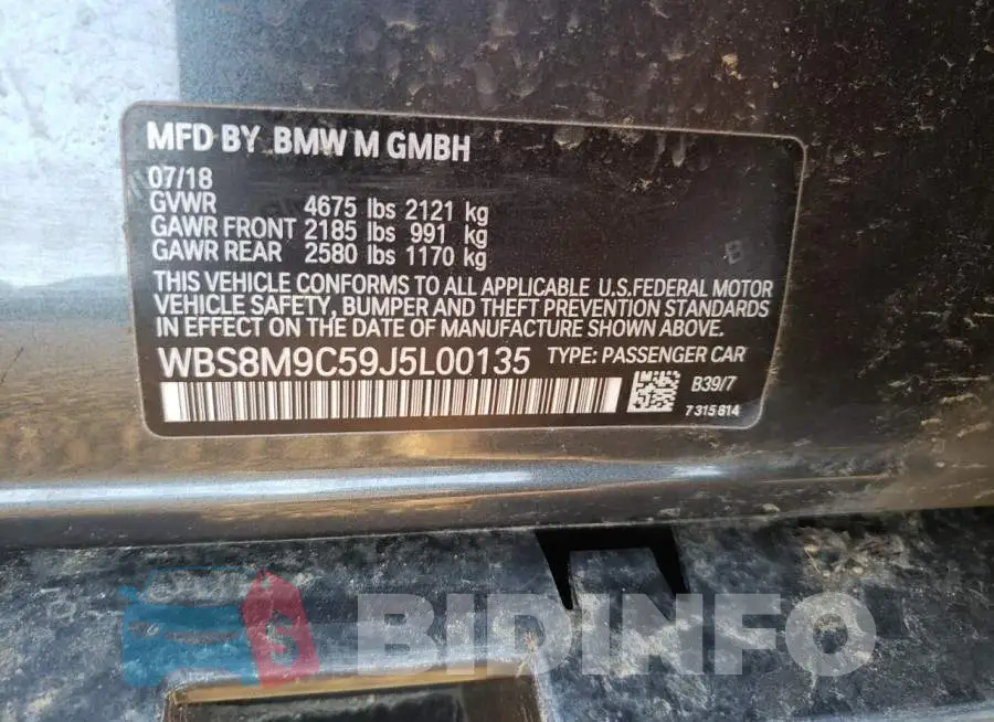 WBS8M9C59J5L00135 Photo# 12