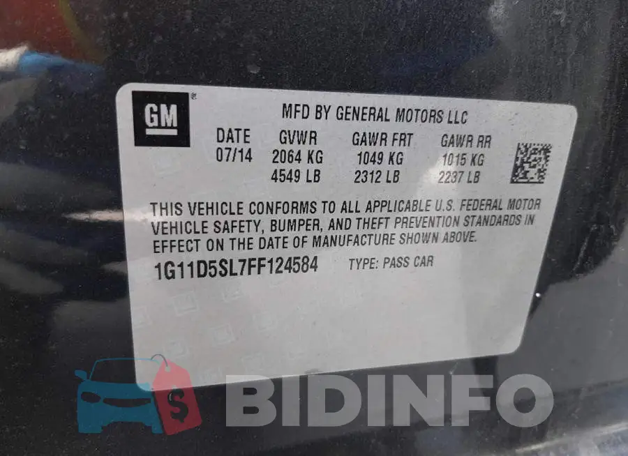 1G11D5SL7FF124584 Photo# 13
