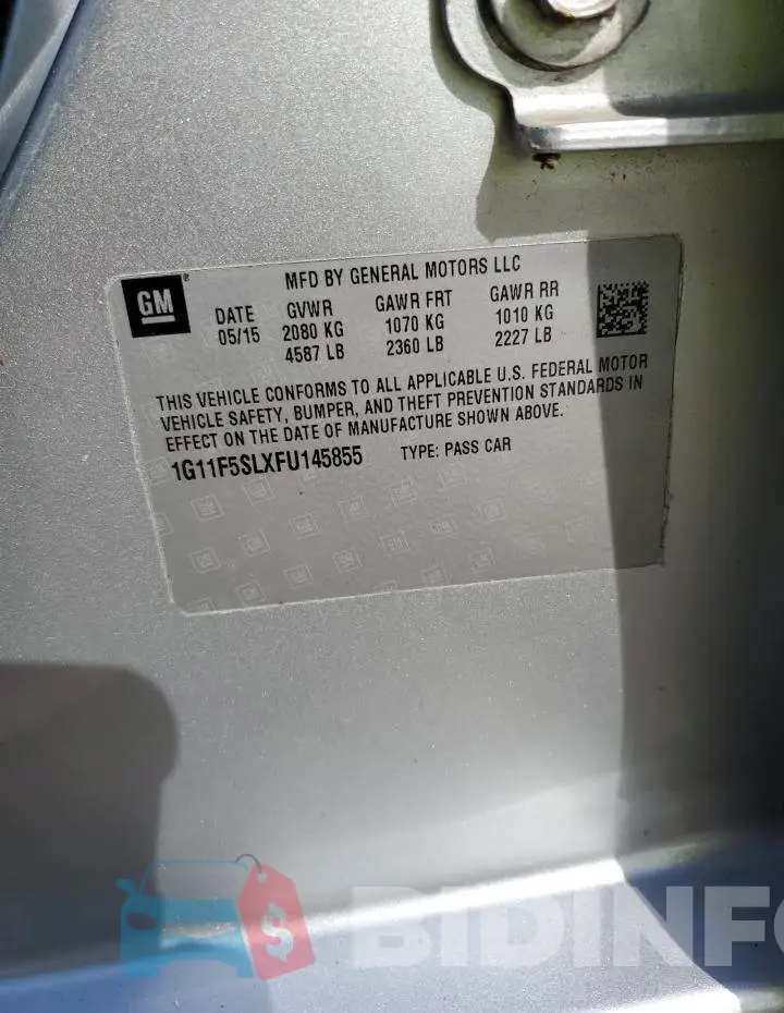 1G11F5SLXFU145855 Photo# 12