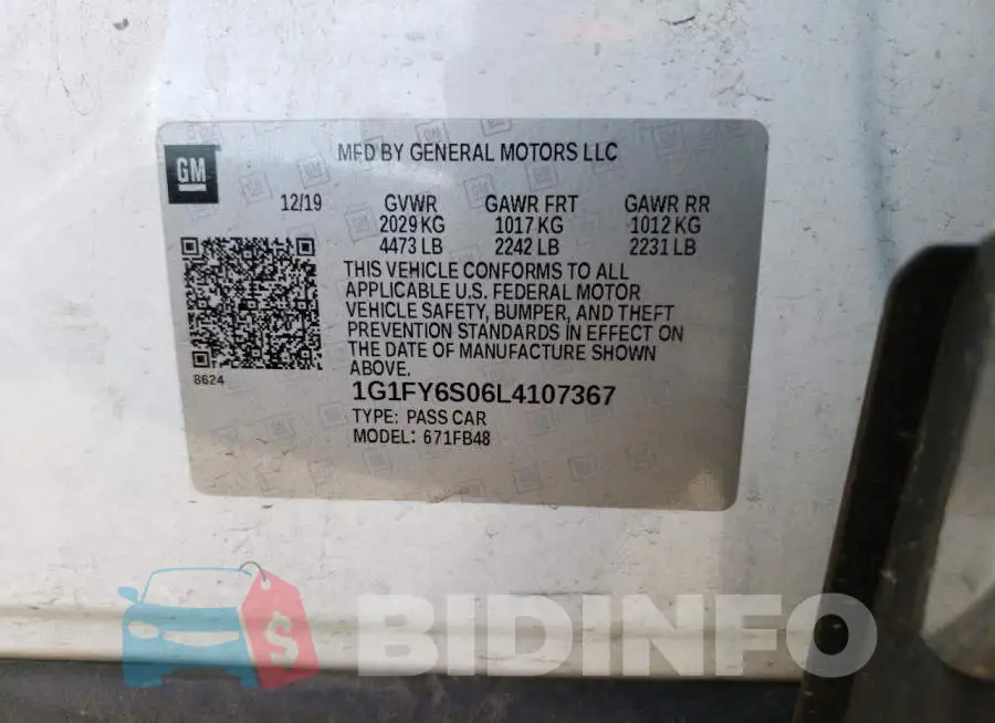 1G1FY6S06L4107367 Photo# 12