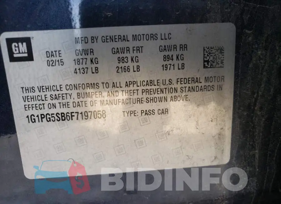 1G1PG5SB6F7197058 Photo# 12