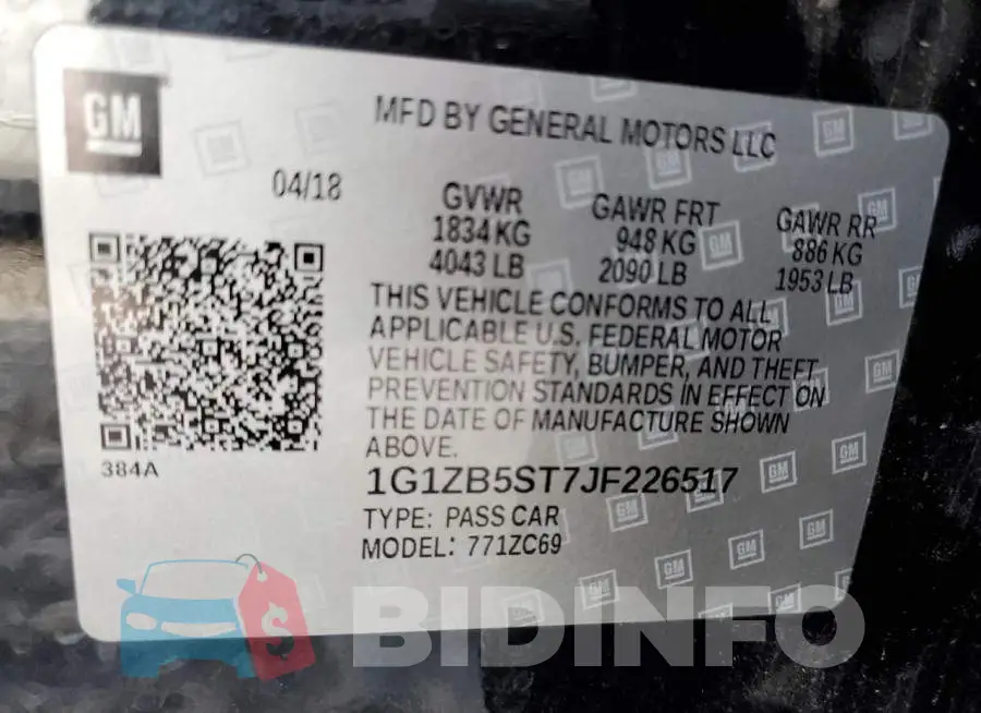 1G1ZB5ST7JF226517 Photo# 12