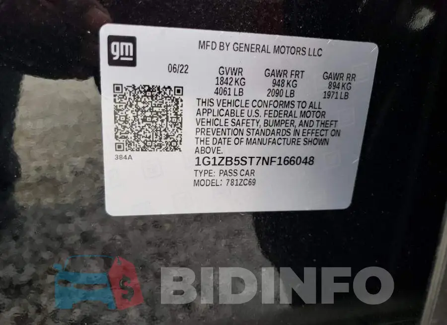 1G1ZB5ST7NF166048 Photo# 12
