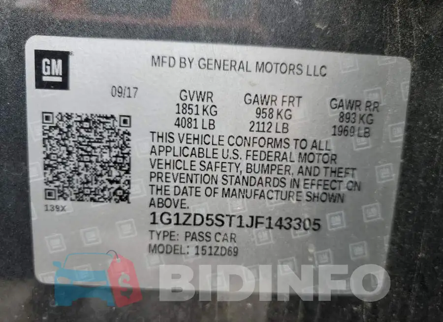 1G1ZD5ST1JF143305 Photo# 12