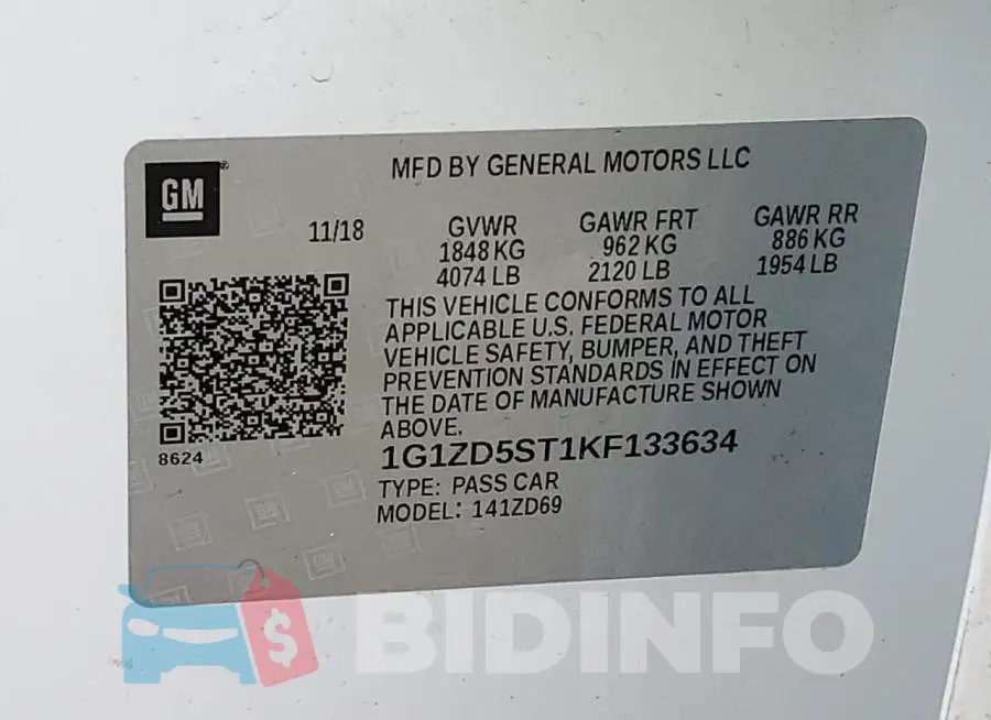 1G1ZD5ST1KF133634 Photo# 12