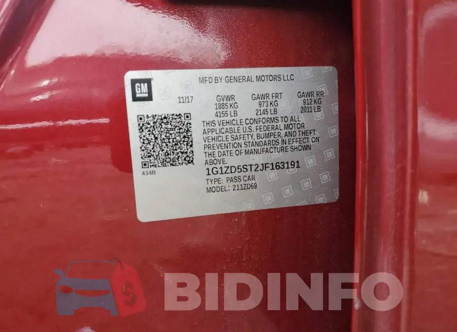 1G1ZD5ST2JF163191 Photo# 12