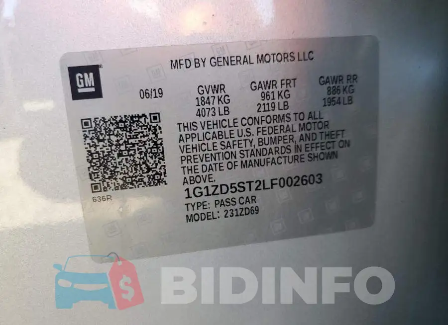 1G1ZD5ST2LF002603 Photo# 12