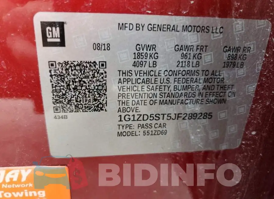 1G1ZD5ST5JF289285 Photo# 12