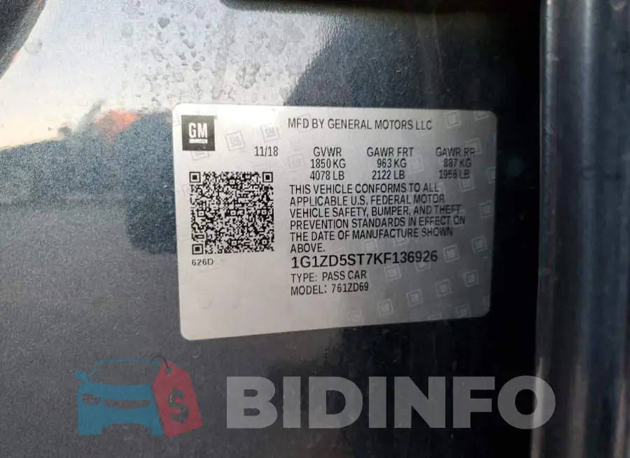 1G1ZD5ST7KF136926 Photo# 13