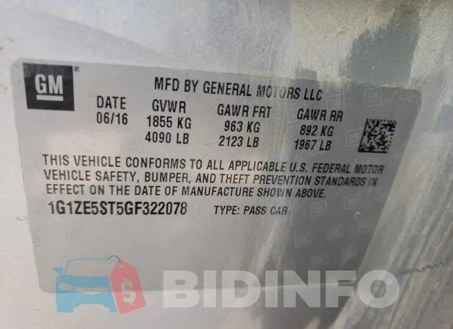 1G1ZE5ST5GF322078 Photo# 13