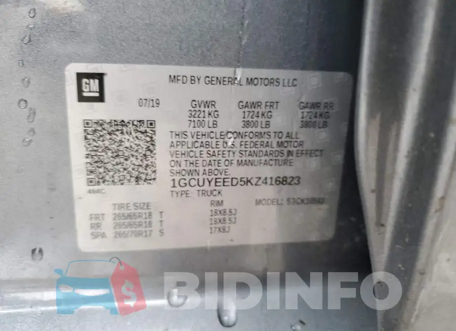 1GCUYEED5KZ416823 Photo# 12