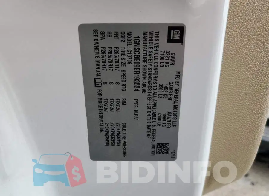 1GNSCBE09ER193554 Photo# 13