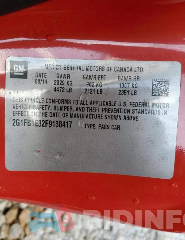 2G1FB1E32F9138417 Photo# 12