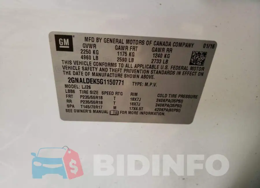 2GNALDEK5G1150771 Photo# 13