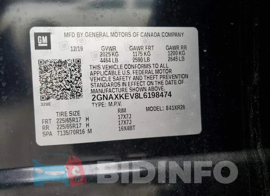 2GNAXKEV8L6198474 Photo# 14