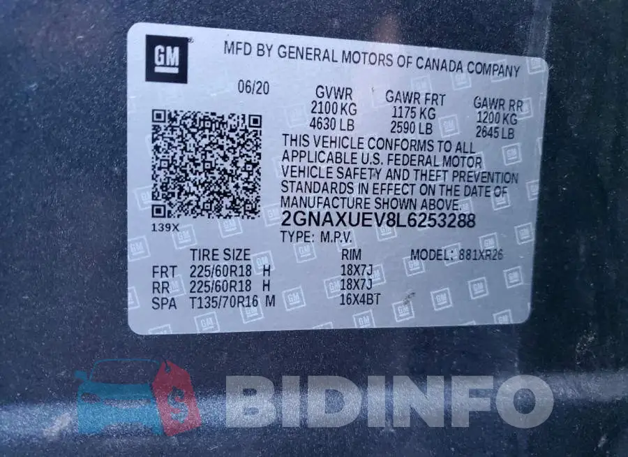 2GNAXUEV8L6253288 Photo# 12