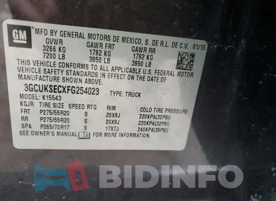 3GCUKSECXFG254023 Photo# 12