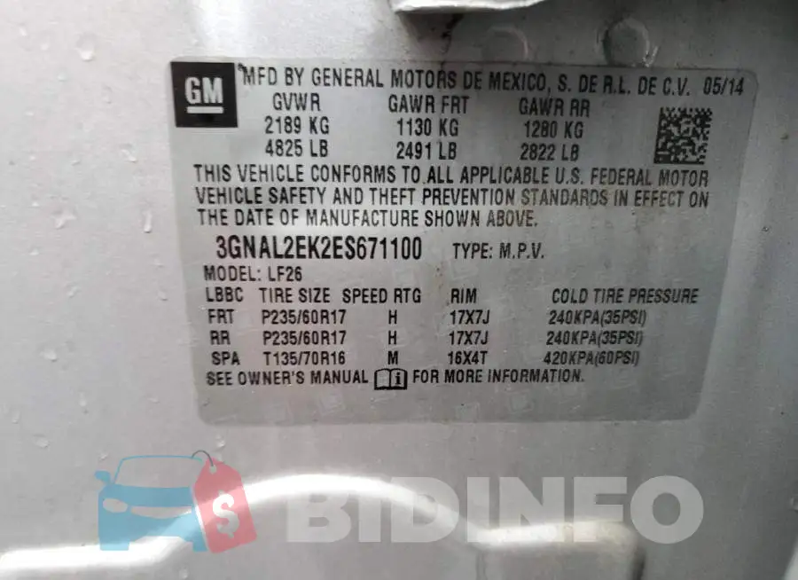 3GNAL2EK2ES671100 Photo# 12