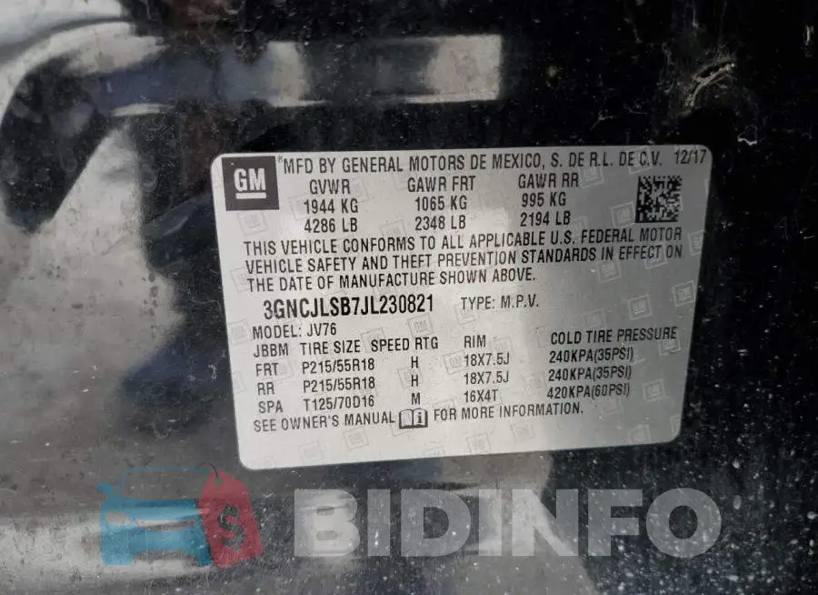 3GNCJLSB7JL230821 Photo# 12