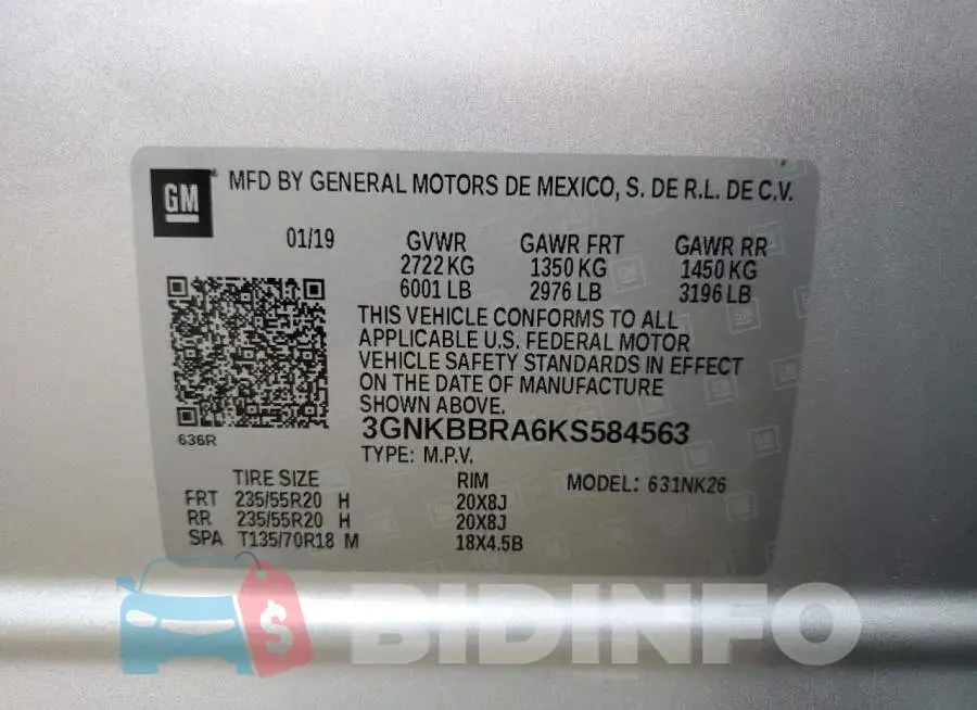 3GNKBBRA6KS584563 Photo# 14
