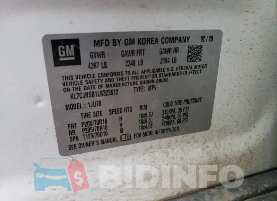 KL7CJNSB1LB322612 Photo# 13