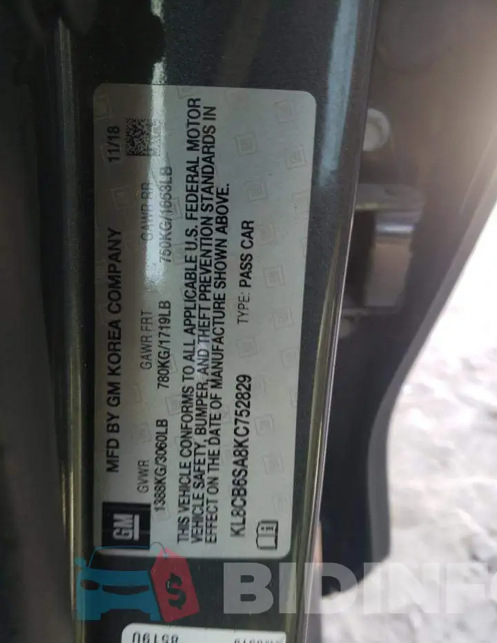 KL8CB6SA8KC752829 Photo# 13