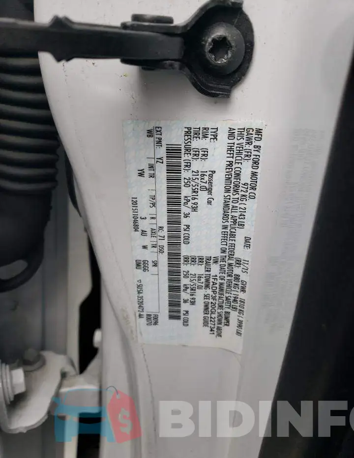 1FADP3F20GL227341 Photo# 12