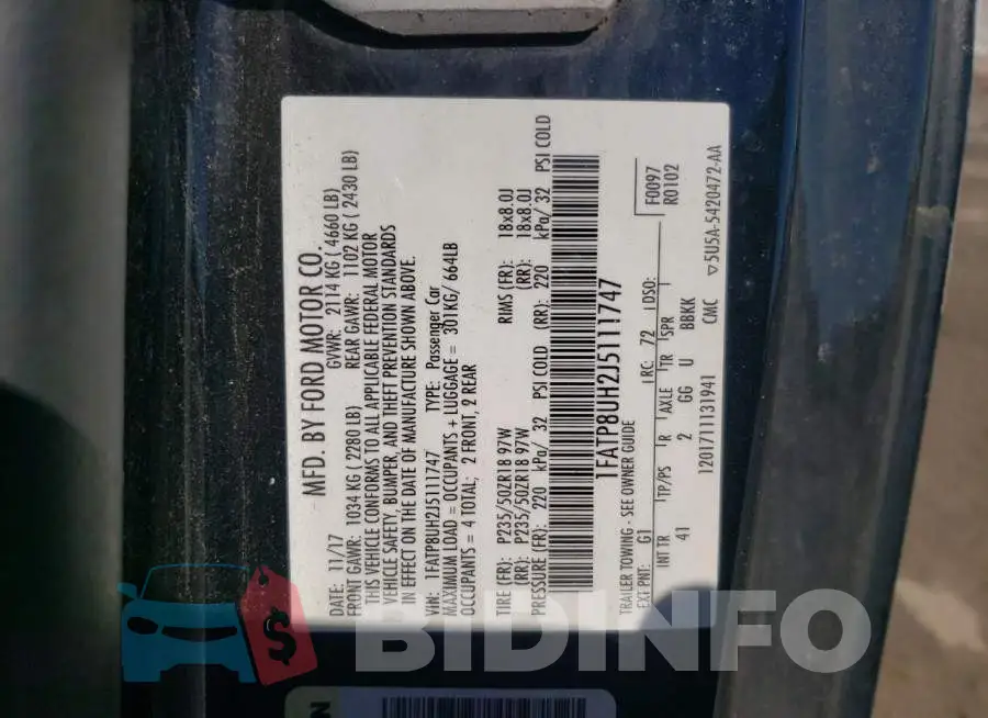 1FATP8UH2J5111747 Photo# 12