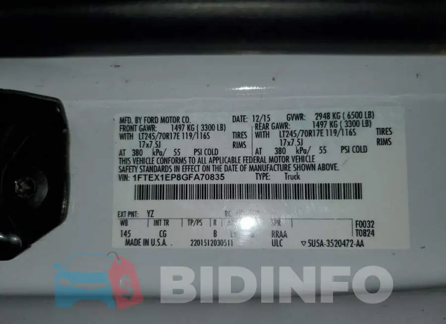 1FTEX1EP8GFA70835 Photo# 12