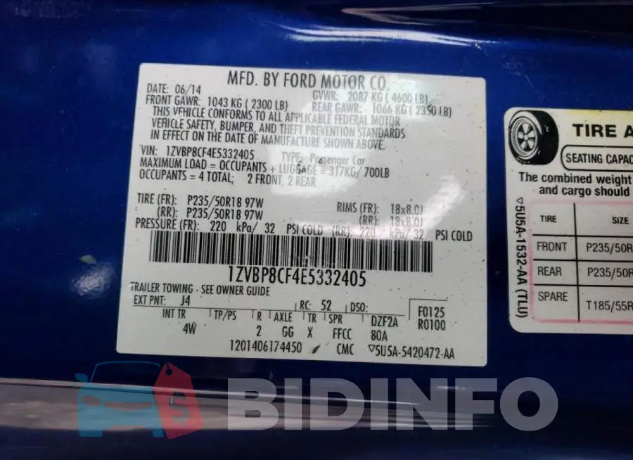 1ZVBP8CF4E5332405 Photo# 12