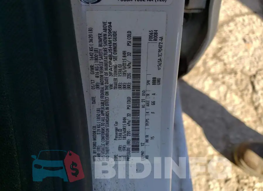 3FADP4BJ5HM139694 Photo# 12
