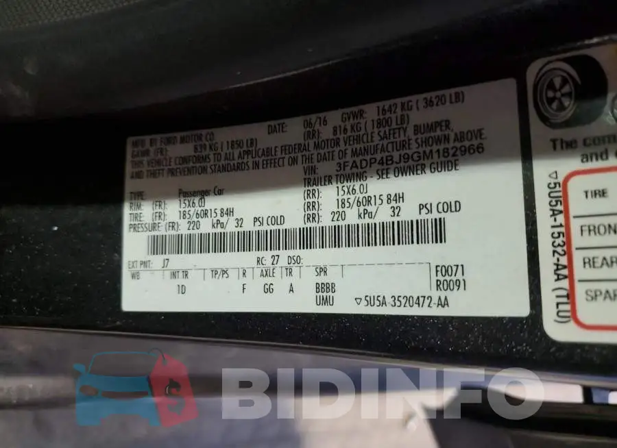 3FADP4BJ9GM182966 Photo# 12