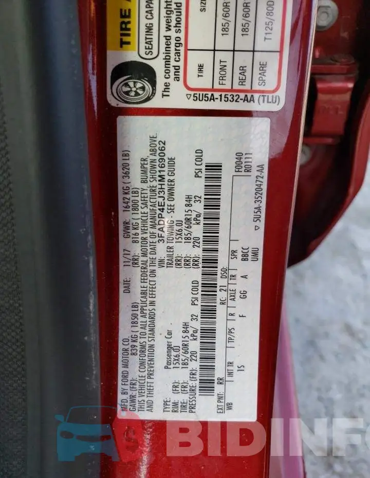 3FADP4EJ3HM169062 Photo# 12