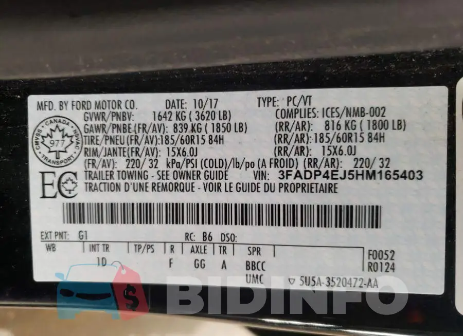 3FADP4EJ5HM165403 Photo# 12