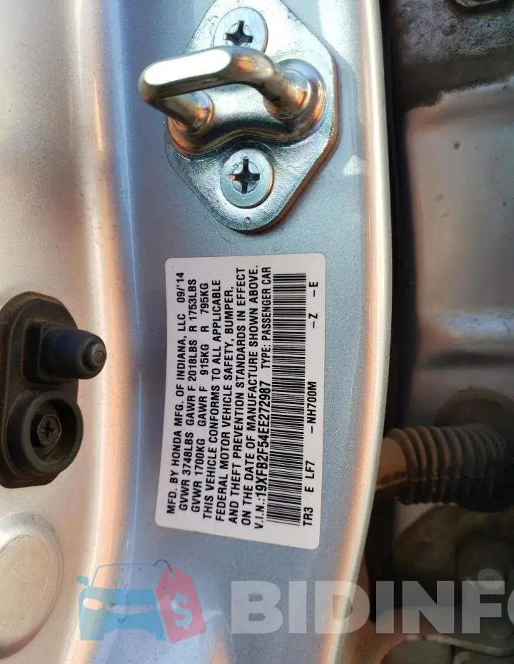 19XFB2F54EE272987 Photo# 12