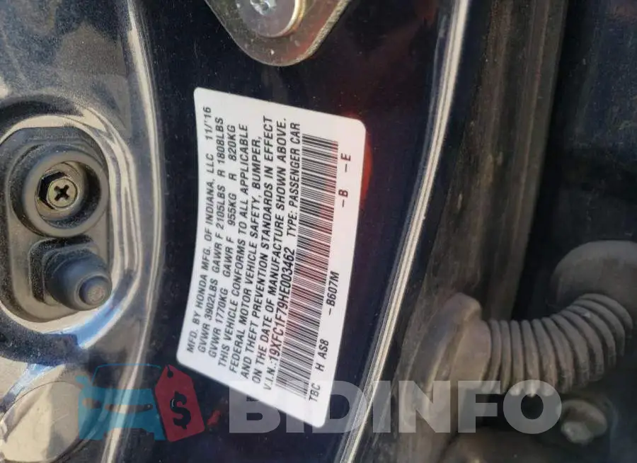 19XFC1F79HE003462 Photo# 10