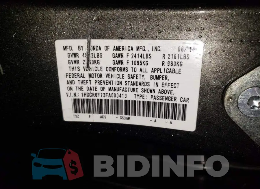 1HGCR6F73FA000413 Photo# 13