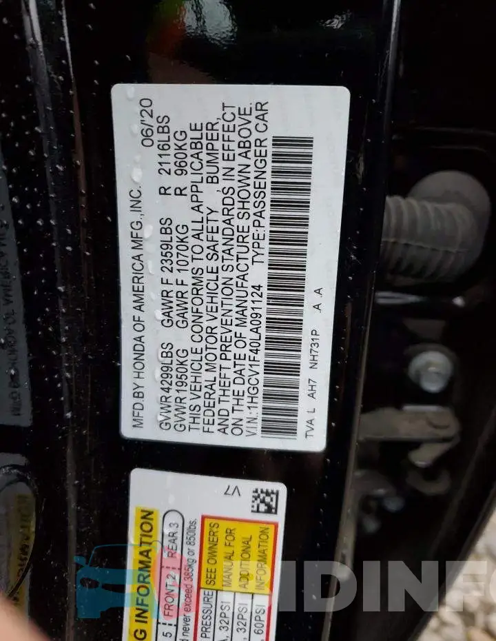 1HGCV1F40LA091124 Photo# 12