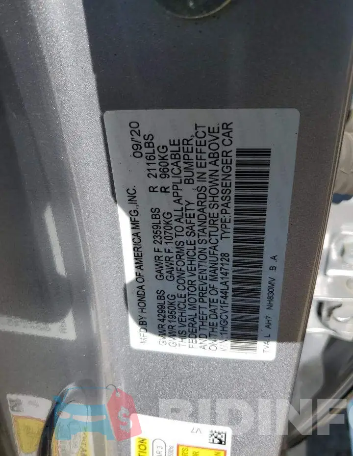 1HGCV1F44LA147128 Photo# 12